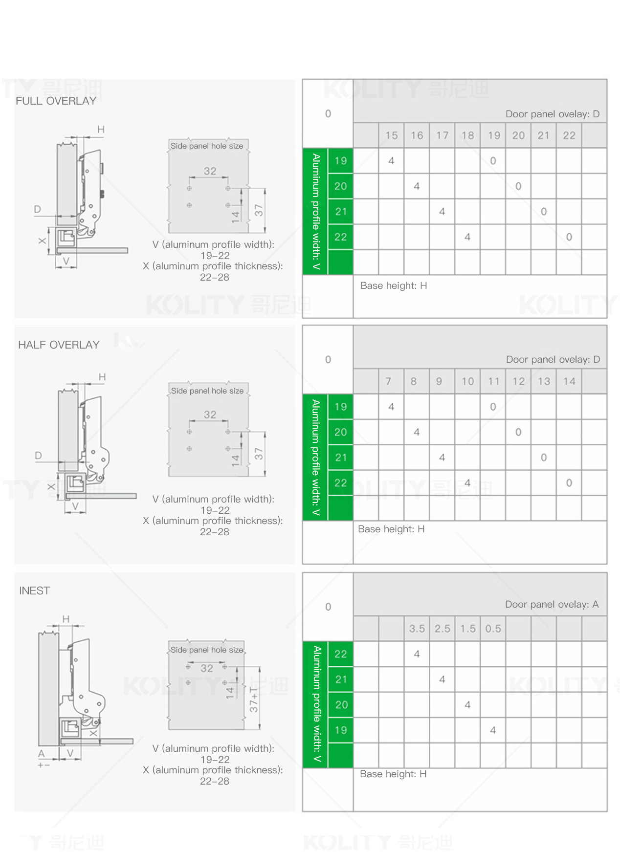 K62-LKH-V1 Thick Aluminum Frame Hinge